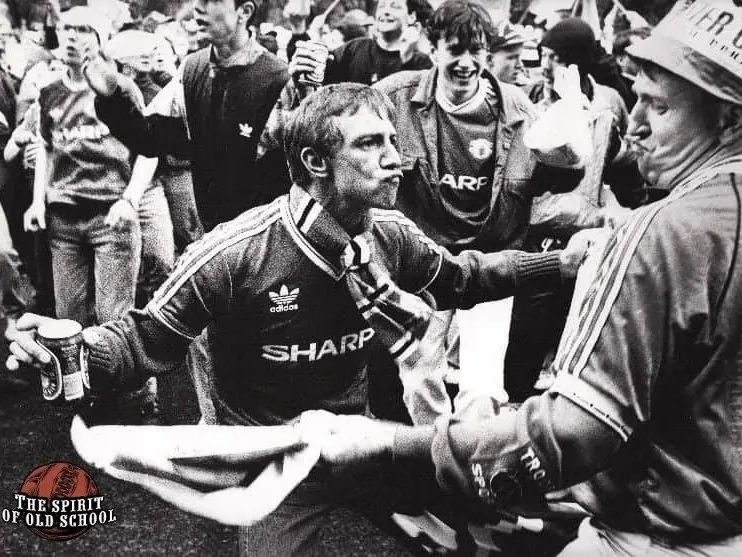 Manchester United fans celebrating