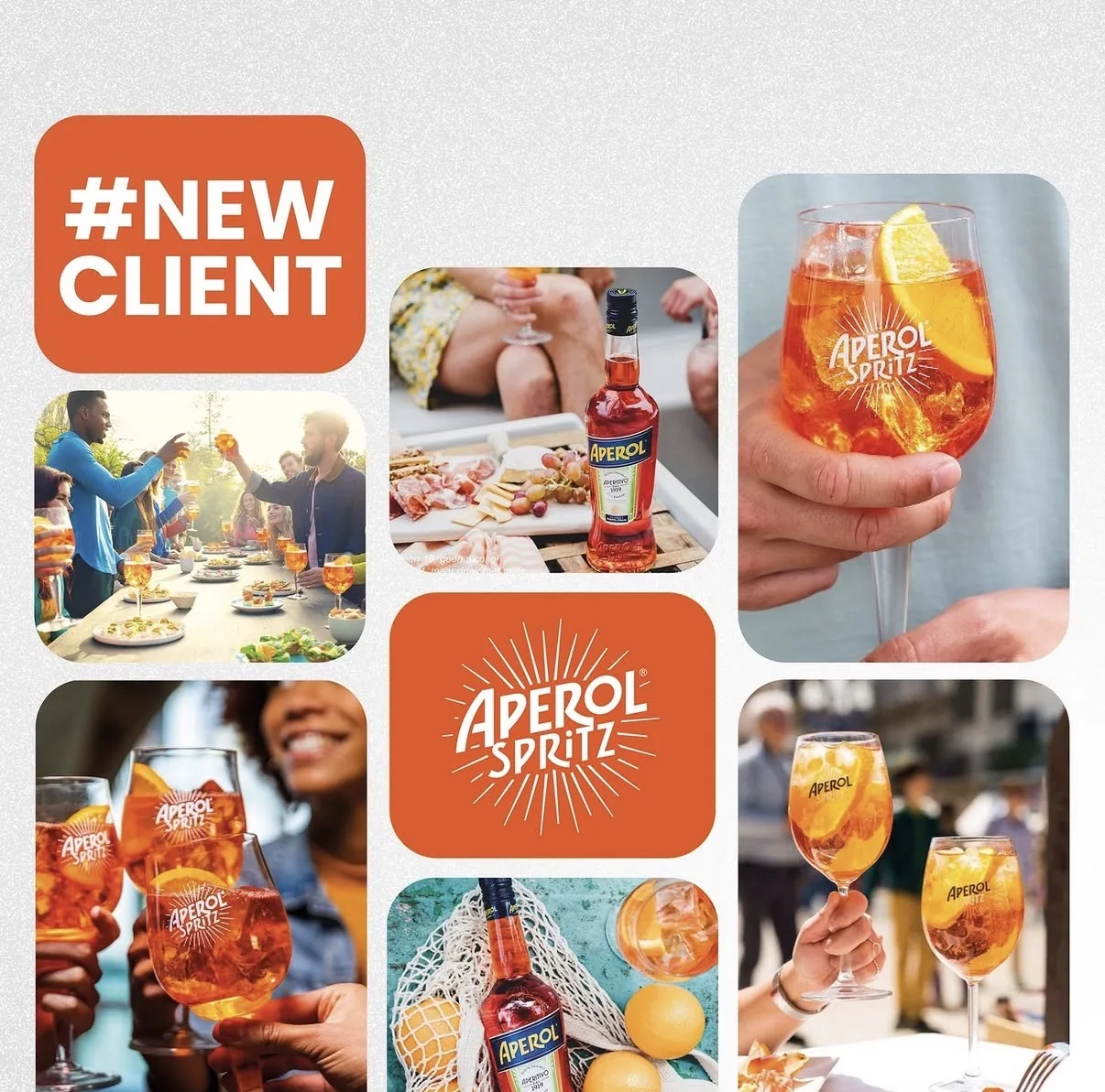 Instagram post: new client, Aperol Spritz